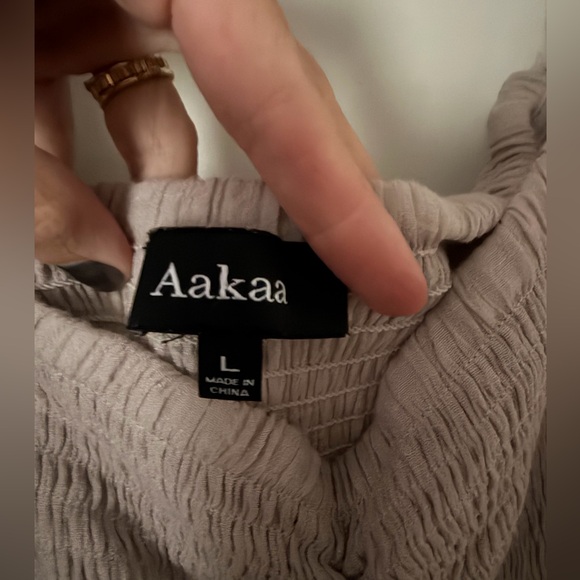 Aakaa Cream Ruffled Mini Dress - Picture 2 of 5